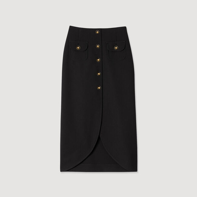 Midi rok met knopen