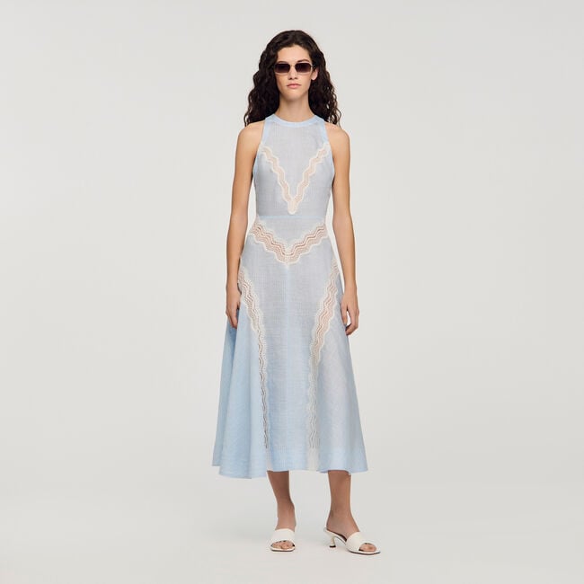 Lange jurk met kanten details