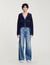 Cardigan vest met denim