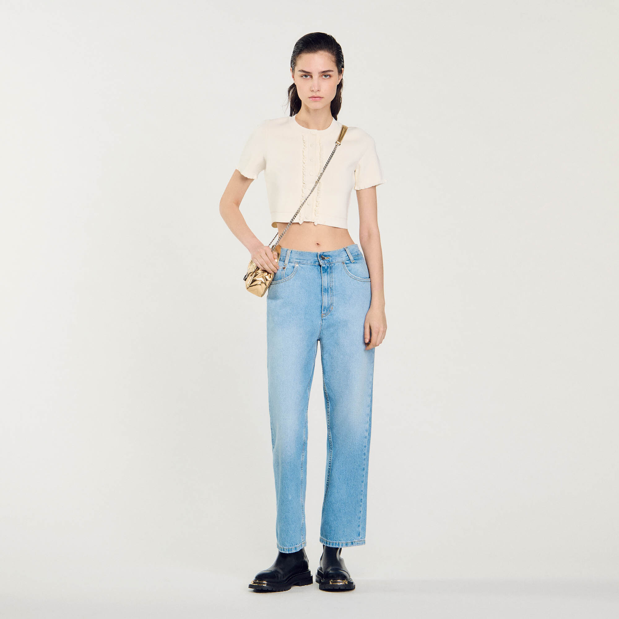 Rechte jeans met lage taille