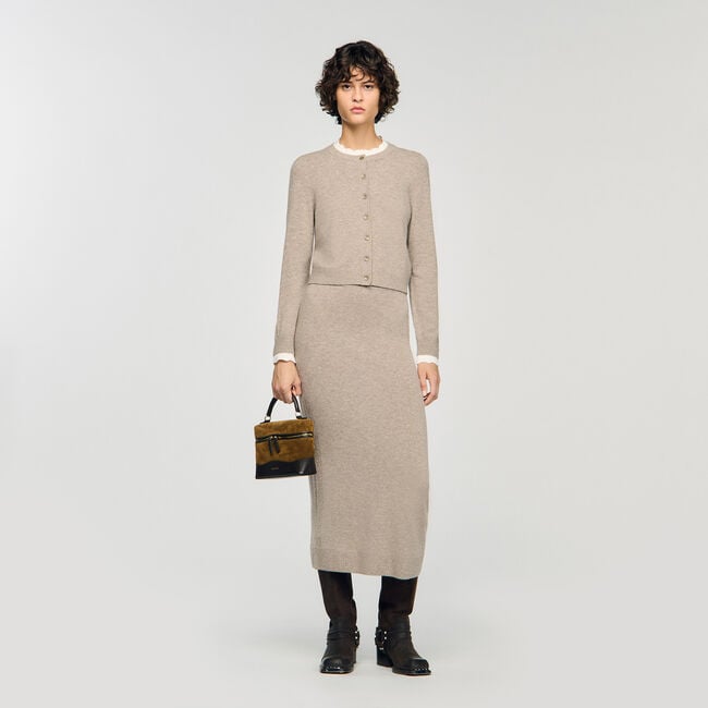 Cardigan vest contrasterende kraag