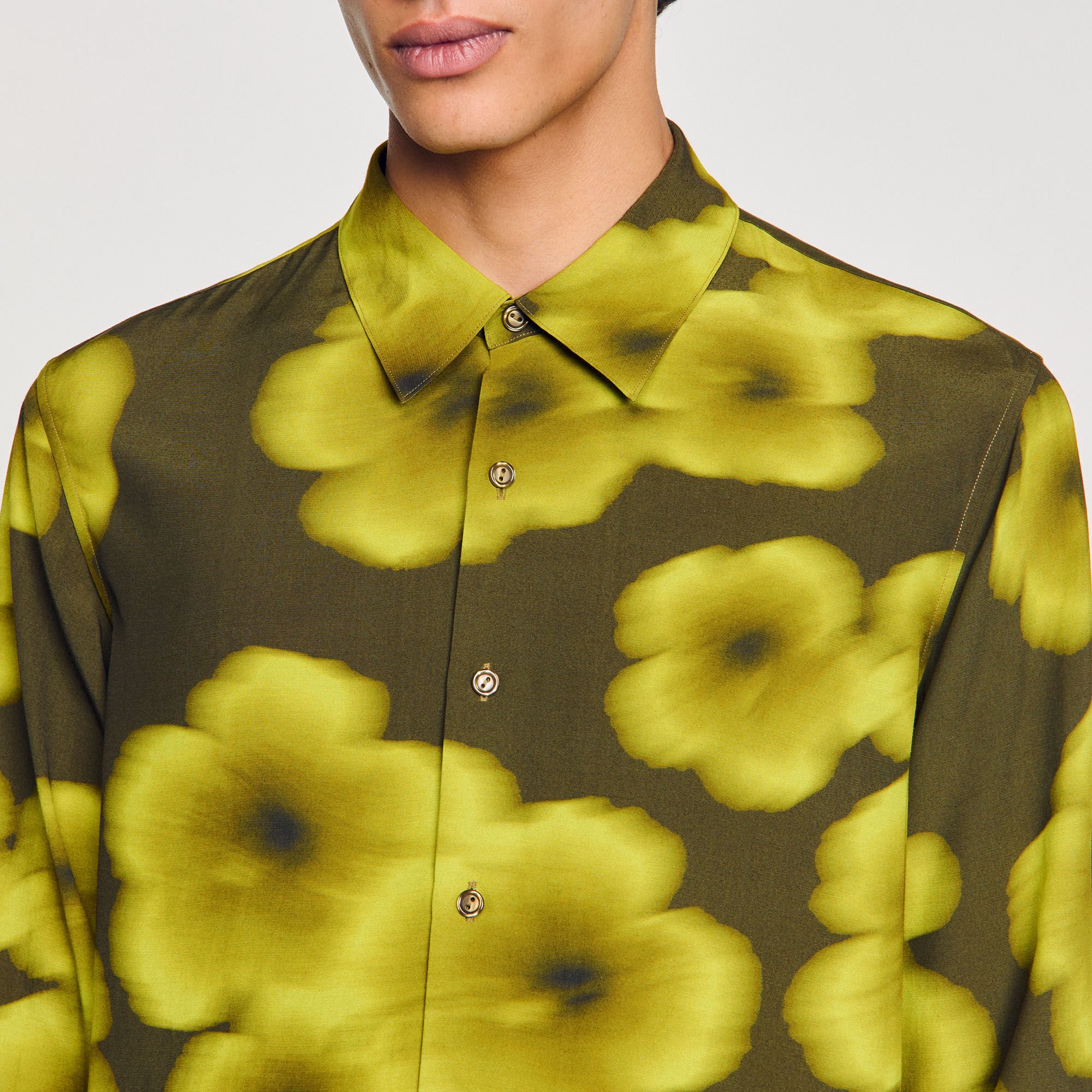 Overhemd soepelvallend met bloemenprint