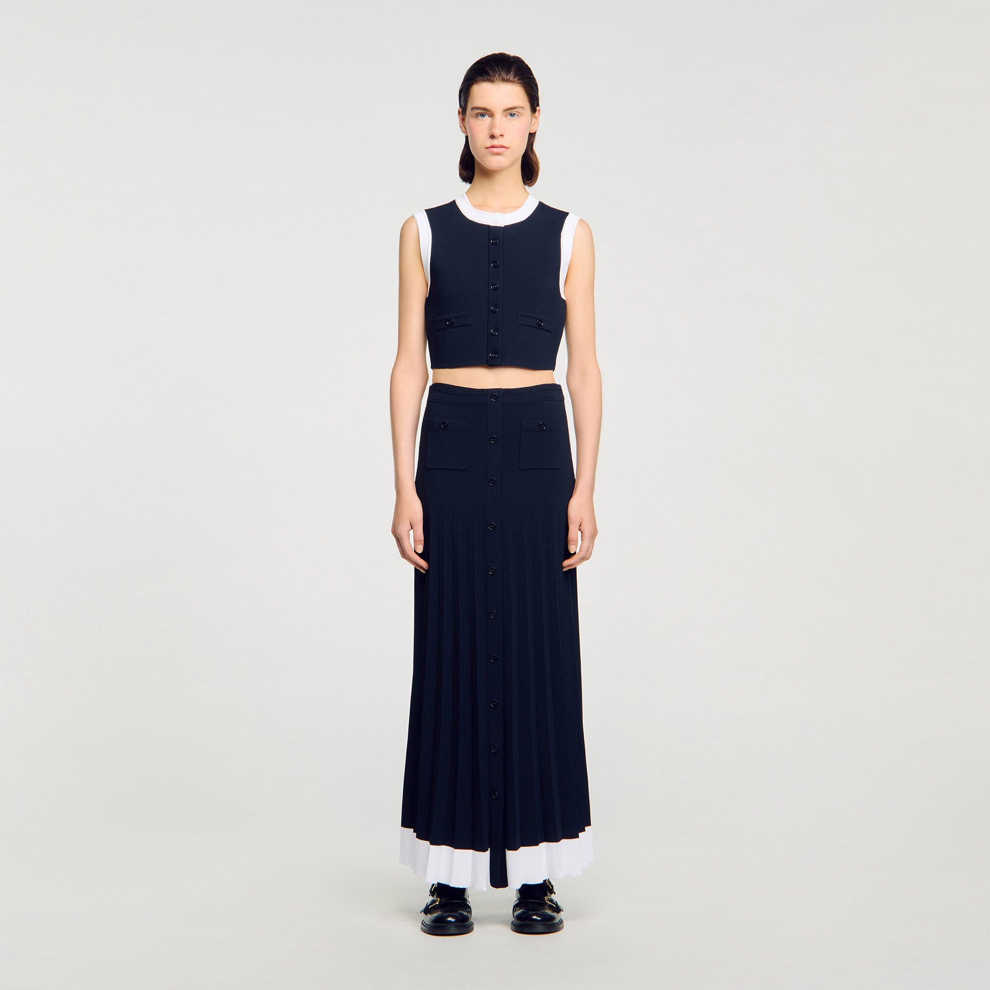 Lange rok tricot bicolor