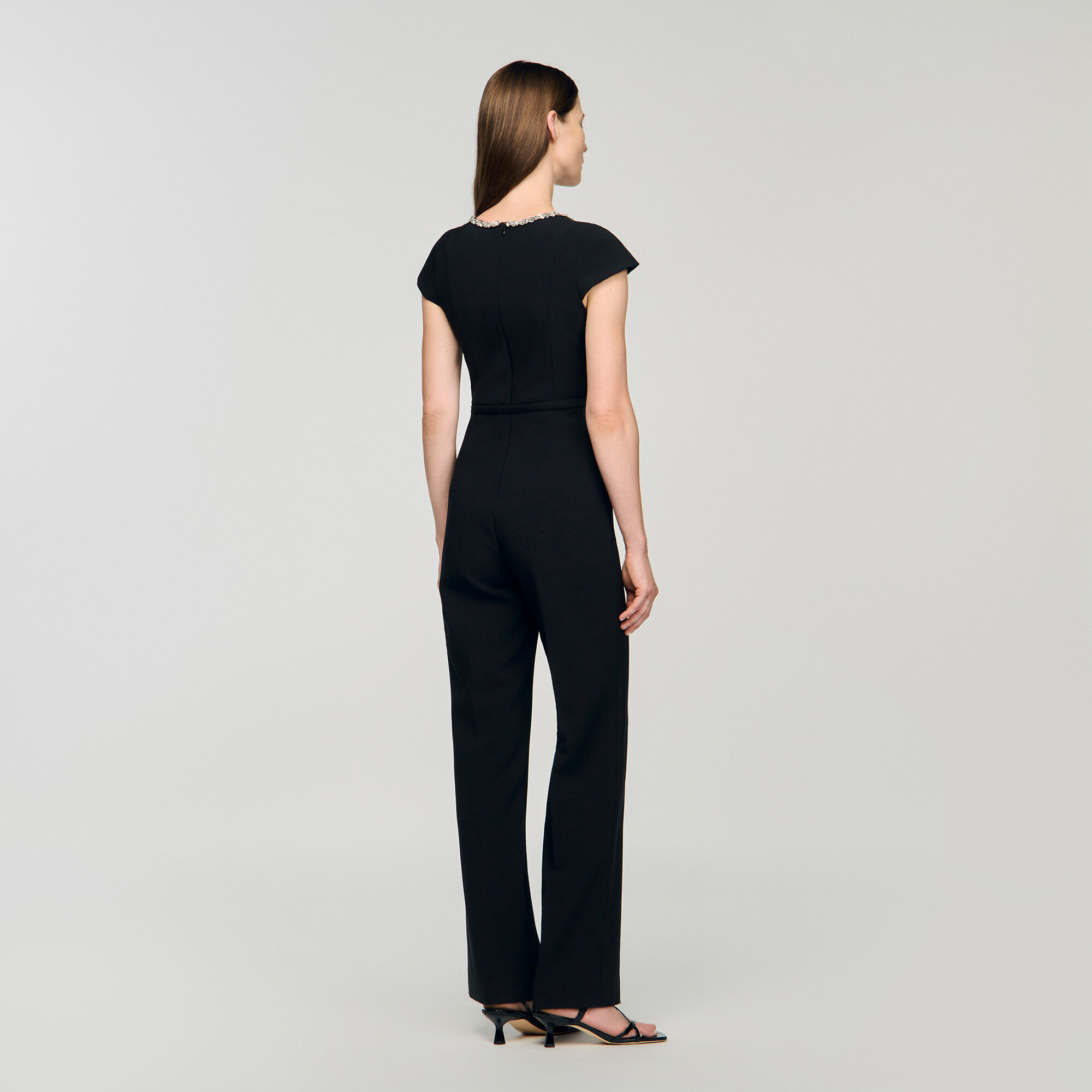 Jumpsuit met strasskraag