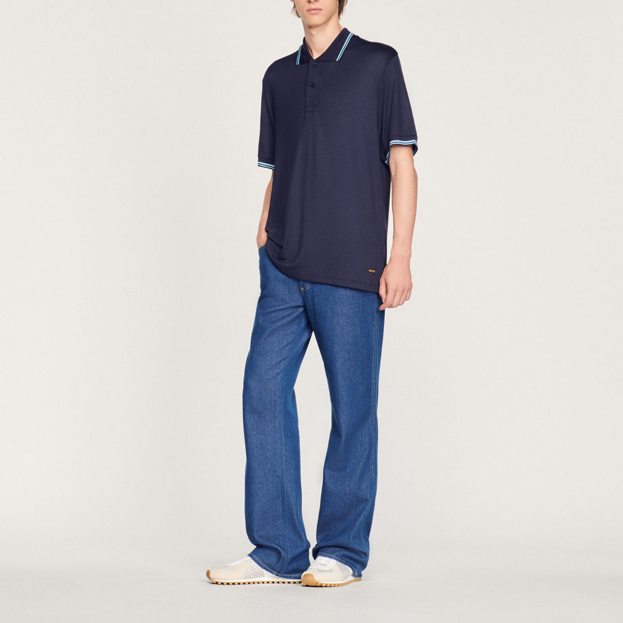 Poloshirt met biezen