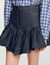 Korte denim rok met volants