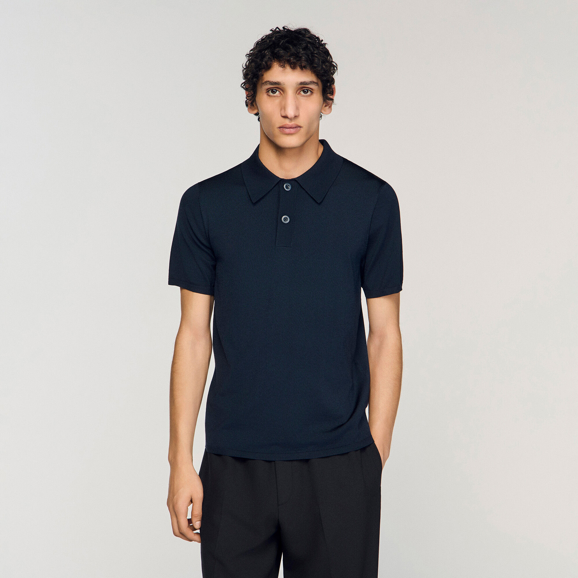 Tricot poloshirt met korte mouwen