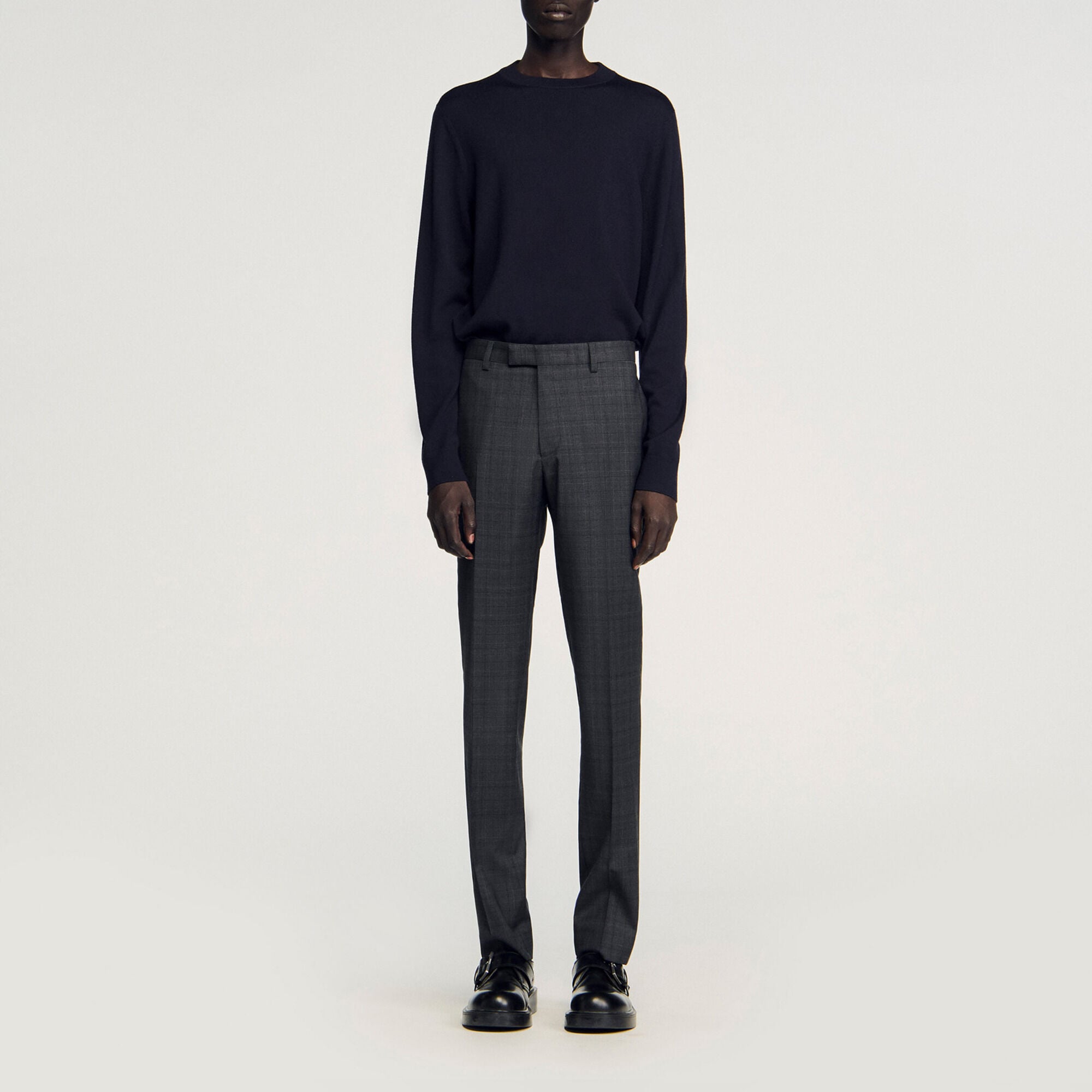 Geruite wollen pantalon - Man | Sandro
