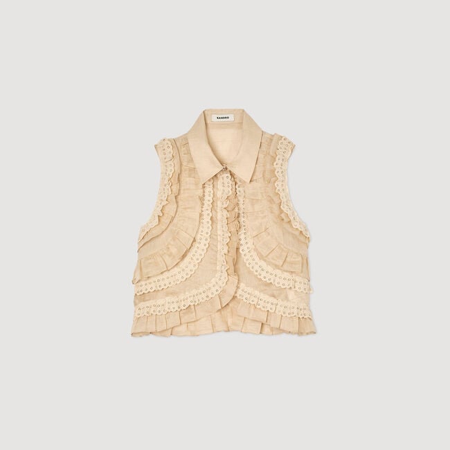 Overhemdblouse kort met volants