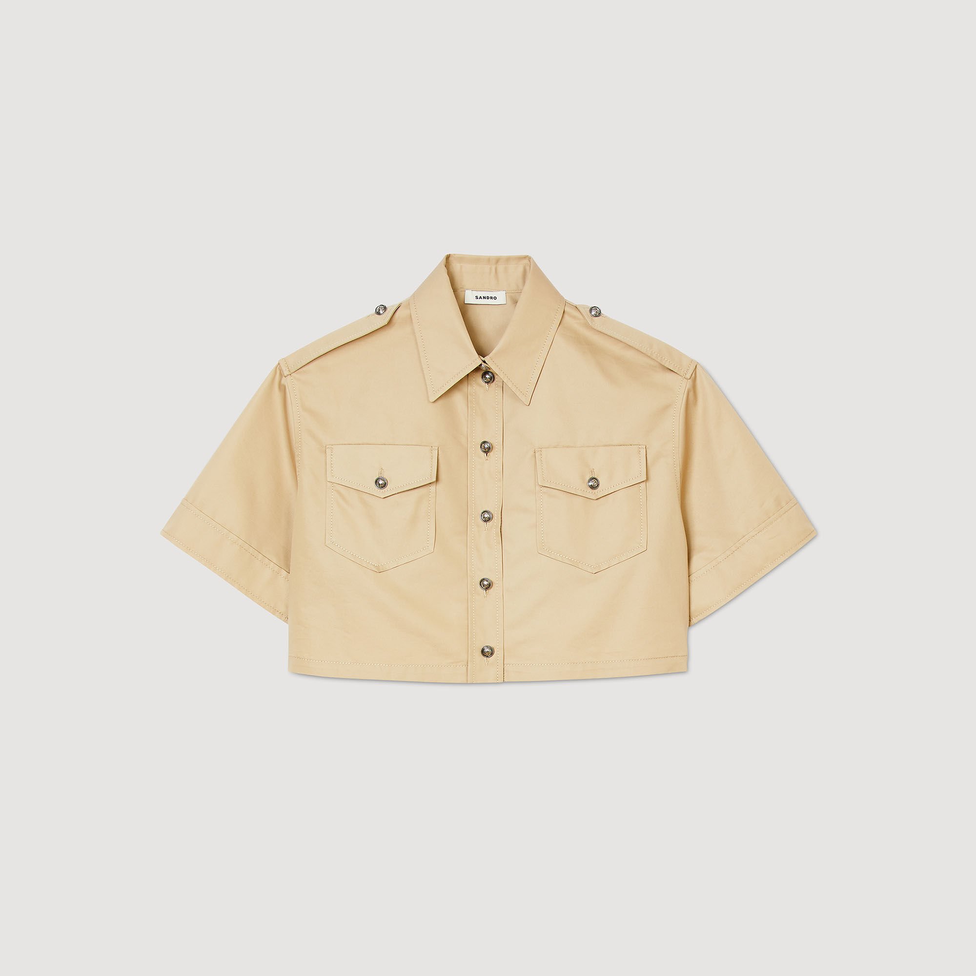 Korte overhemdblouse officier