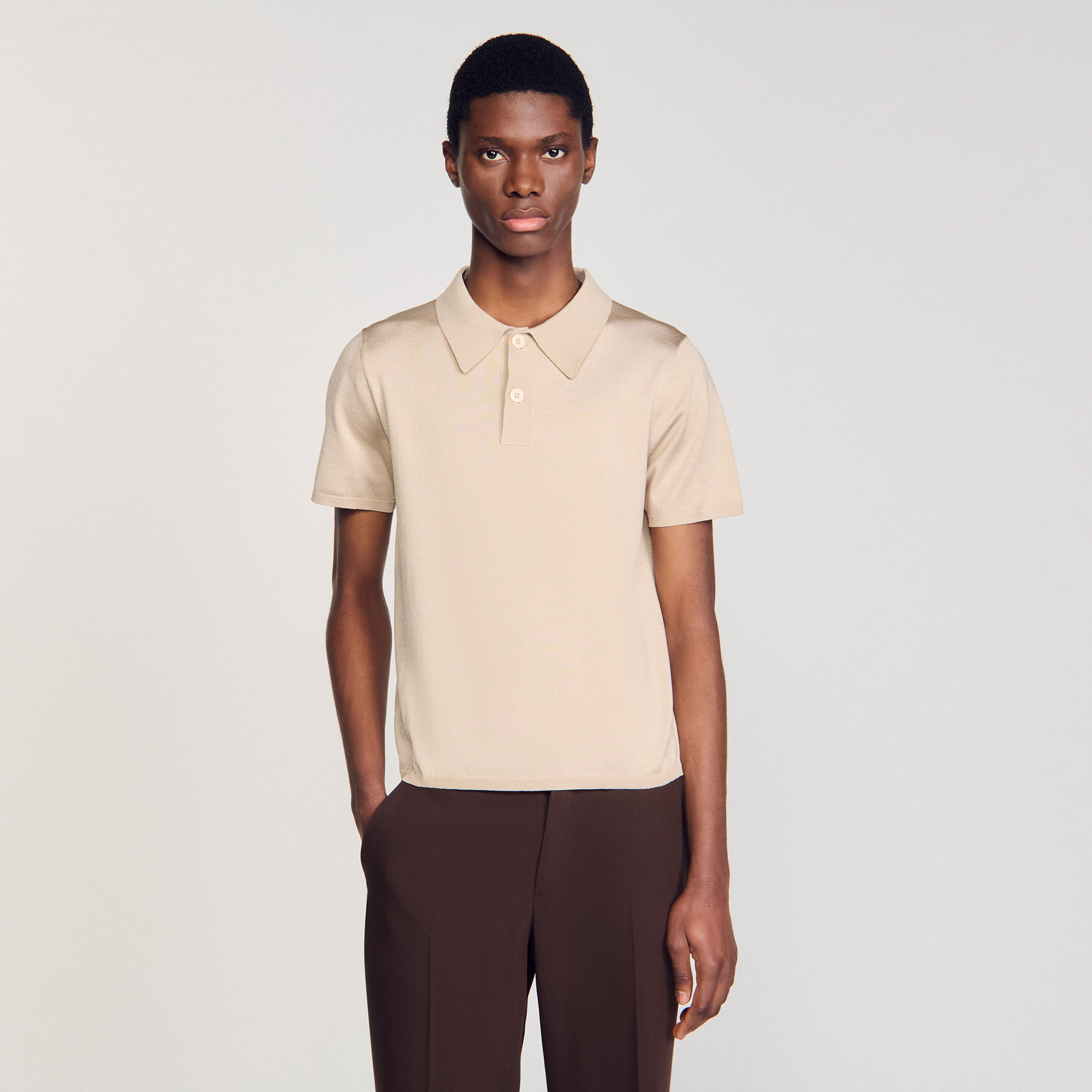 Tricot poloshirt met korte mouwen