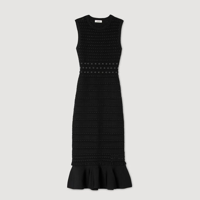 Lange jurk tricot met studs
