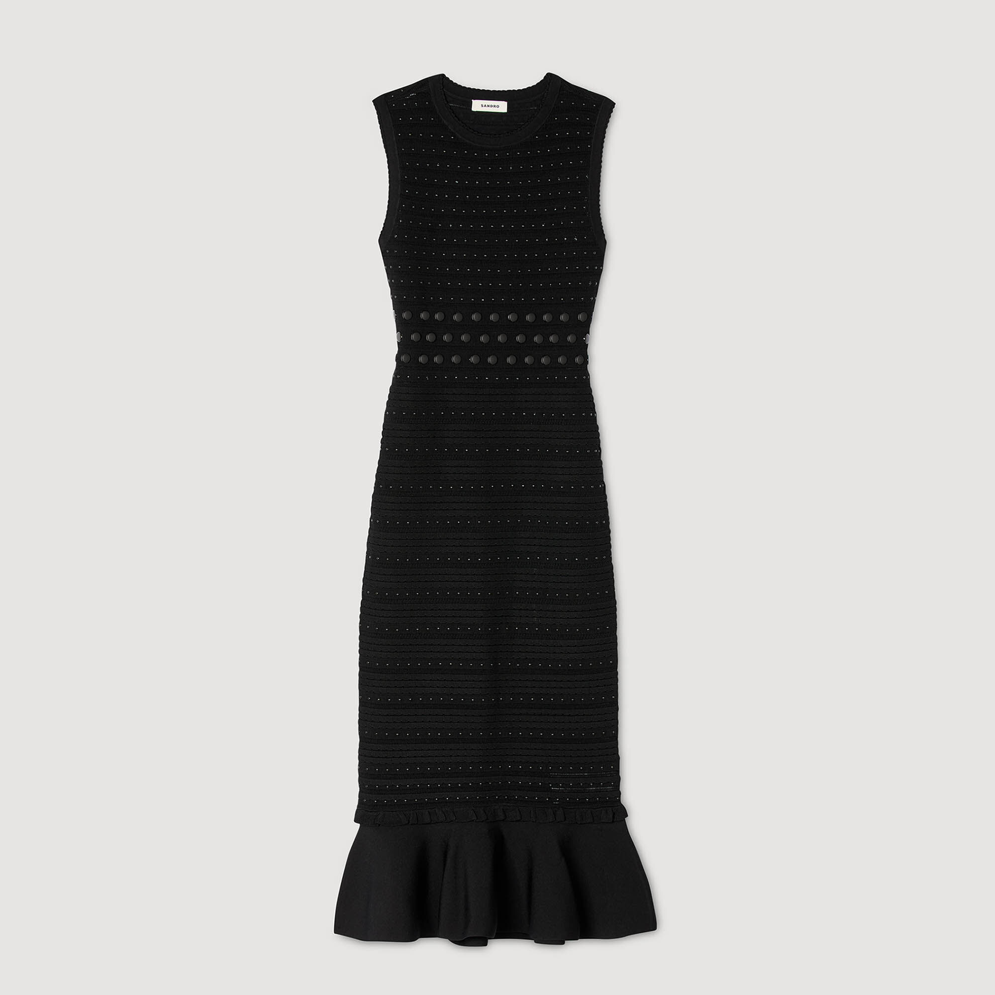 Lange jurk tricot met studs Lange jurk tricot met studs