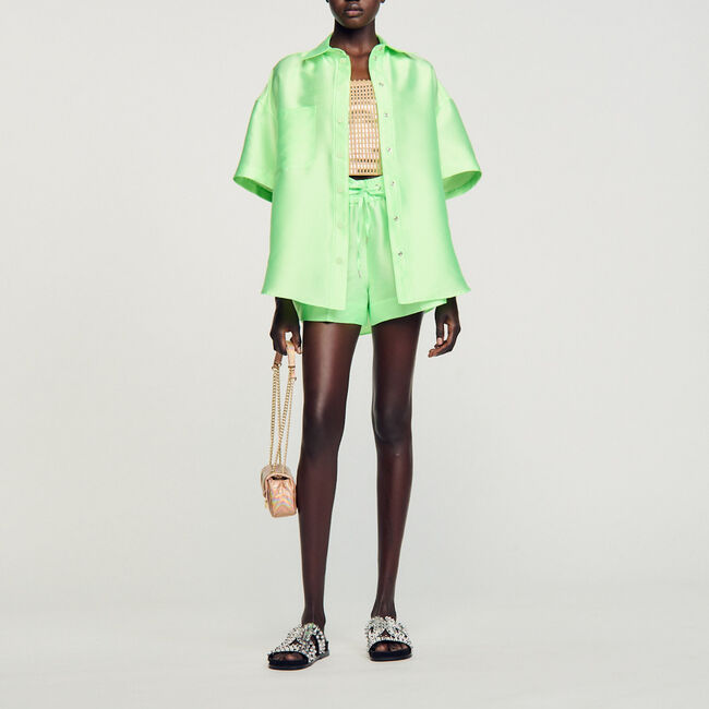 Oversized satijnen blouse