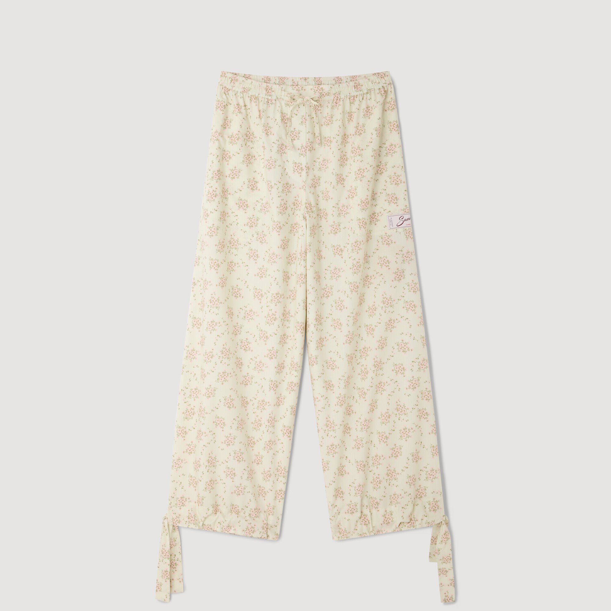 Pantalon wijd bloemenprint