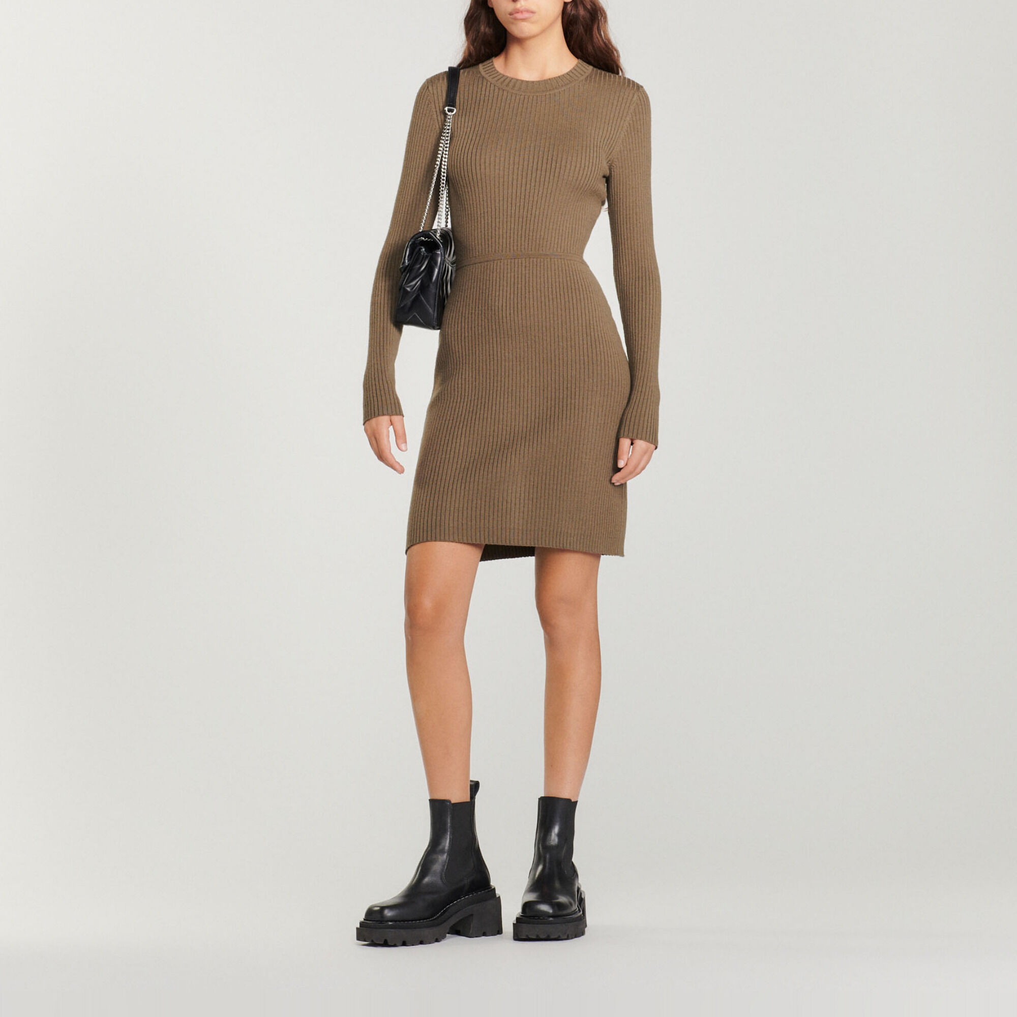 Jurk van ribtricot