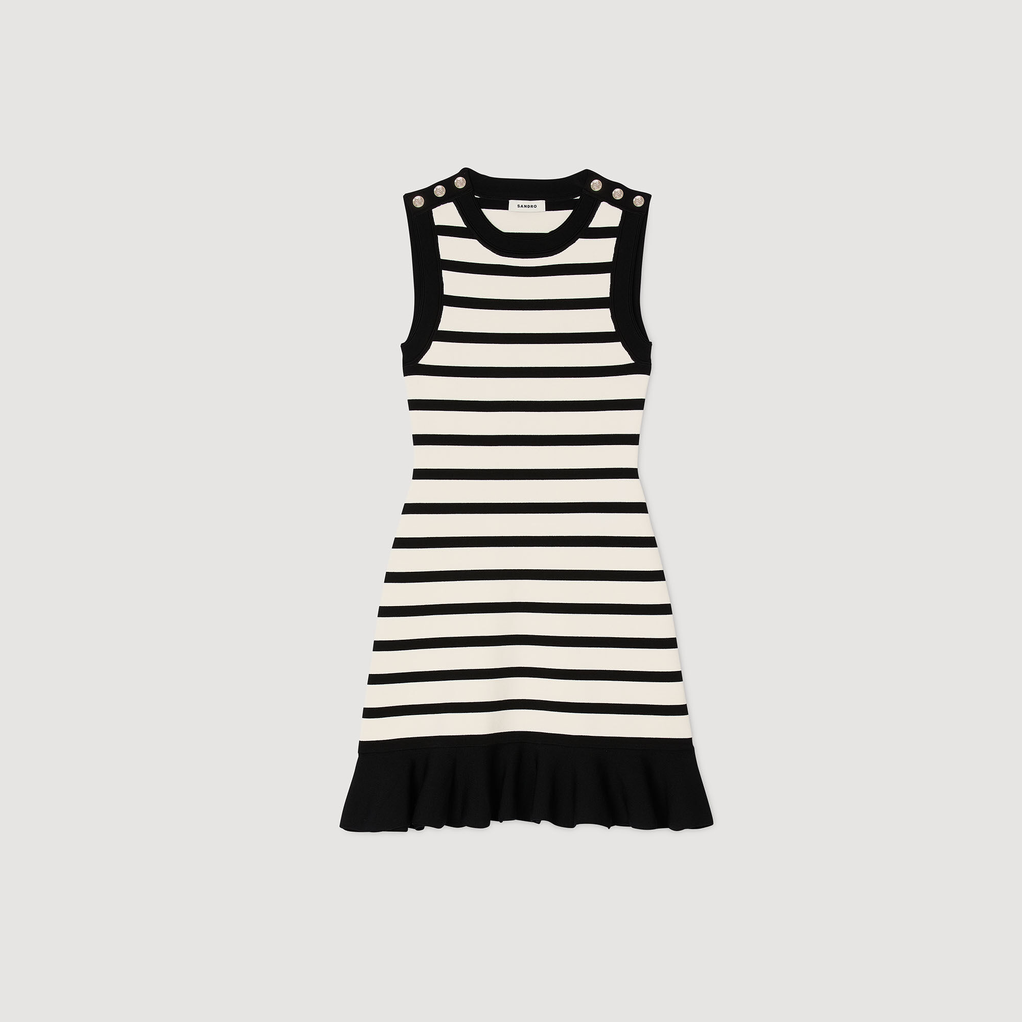 Jurk kort tricot gestreept