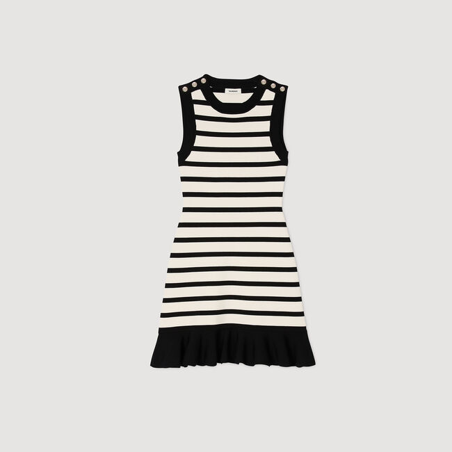 Jurk kort tricot gestreept