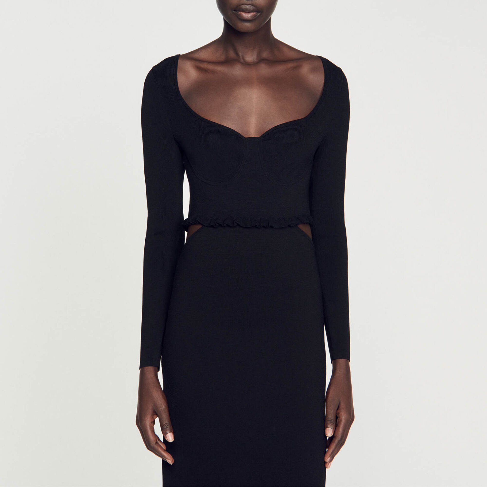 Midi jurk met uitsnijdingen