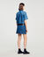 Korte rok denim en leer
