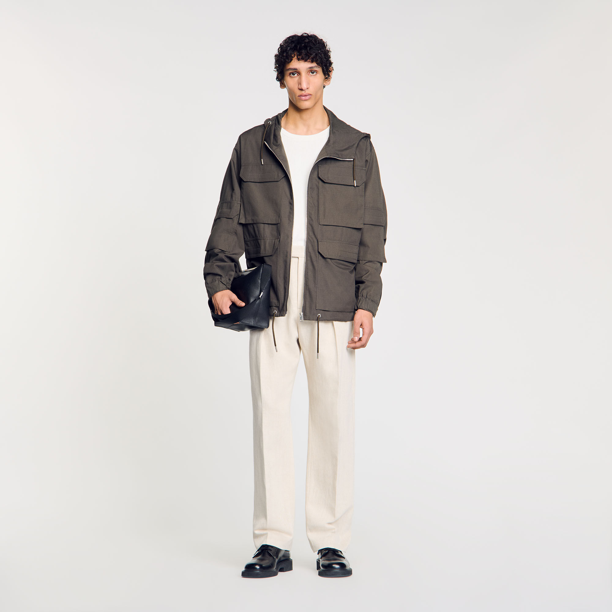 Parka jas leger met capuchon