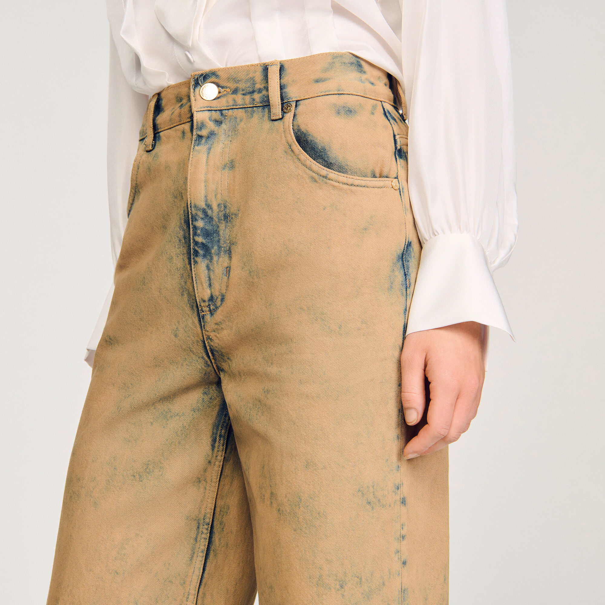 Jeans wijd stone washed