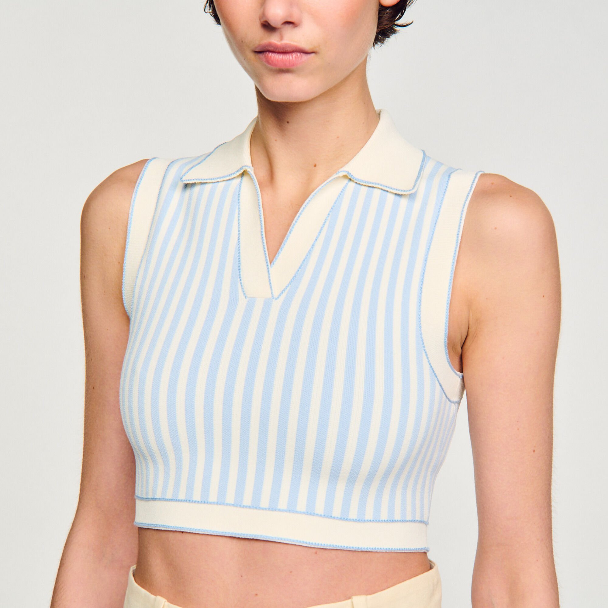 Korte trui met strepen