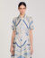 Midi jurk zijde Spirales print