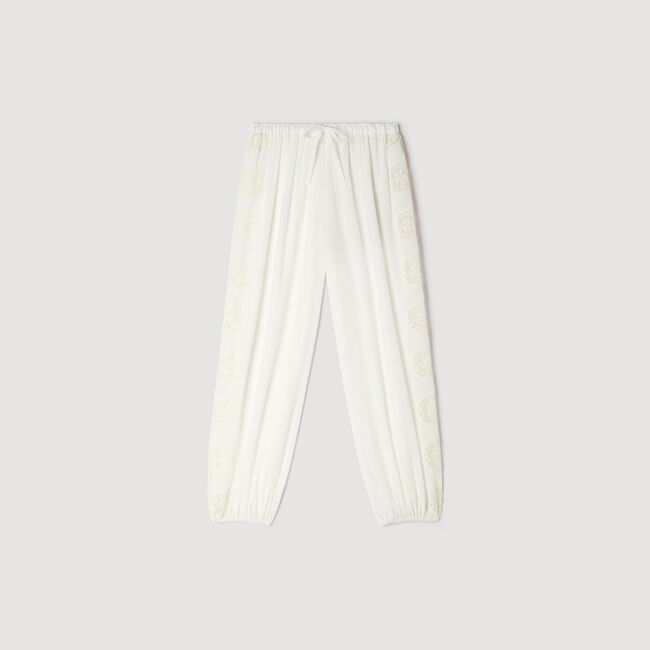 Wijde cr&ecirc;pe pantalon