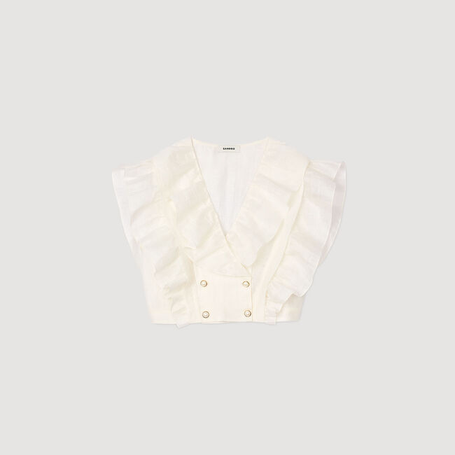 Korte top met volants