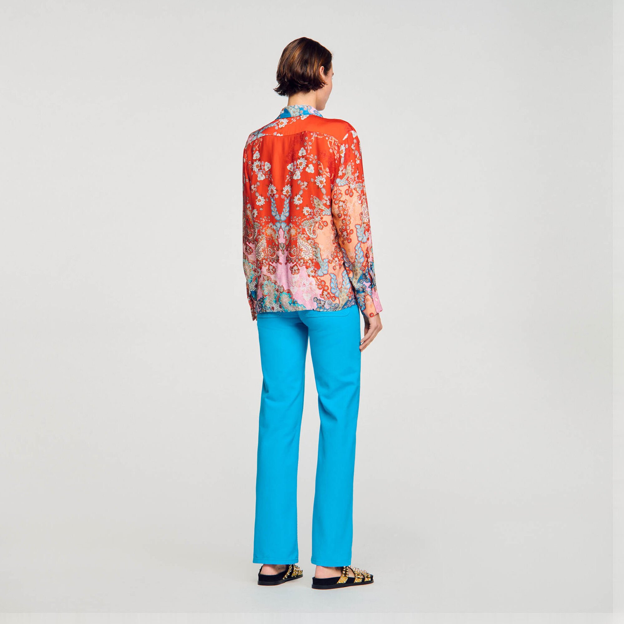 Overhemdblouse met print