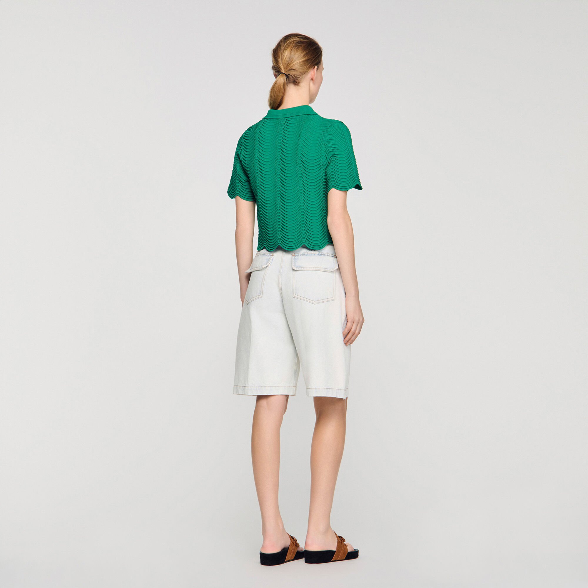 Korte trui van siertricot