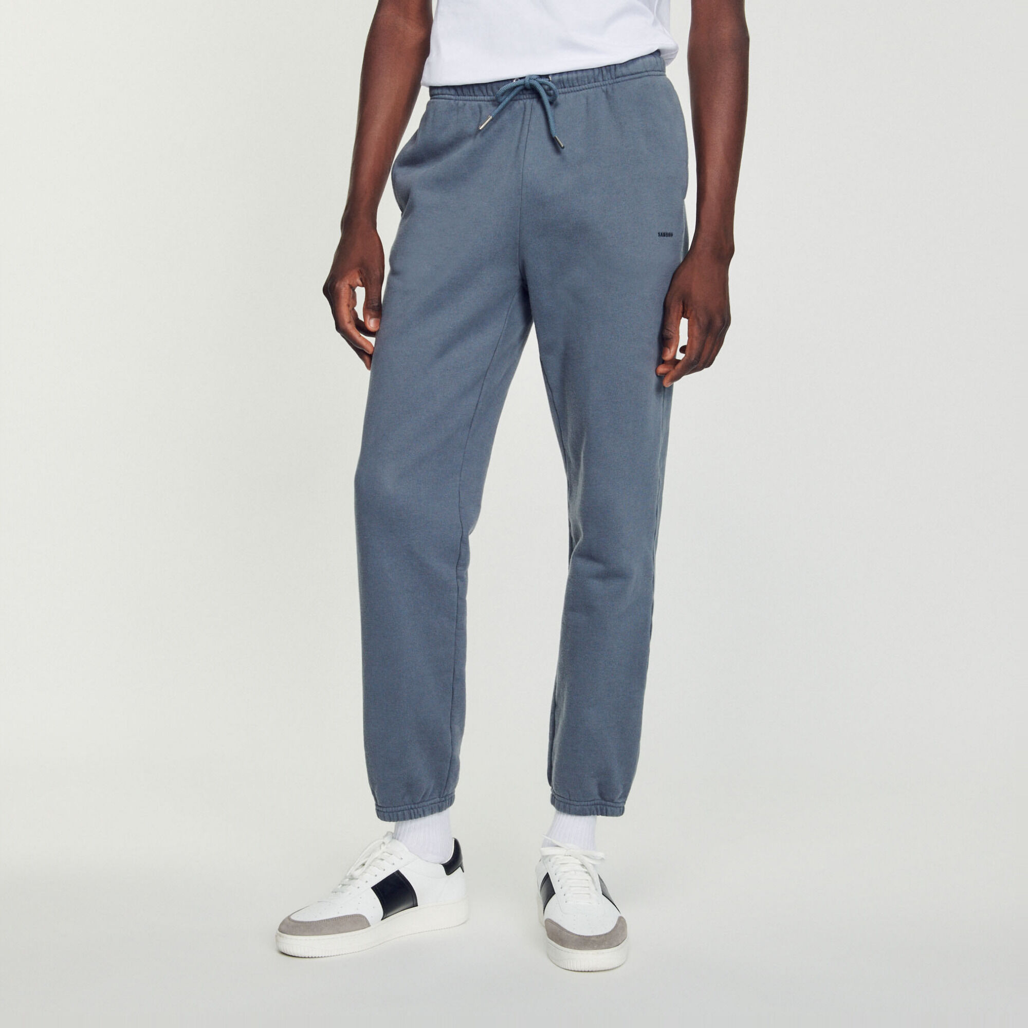Molton joggingbroek met borduursel