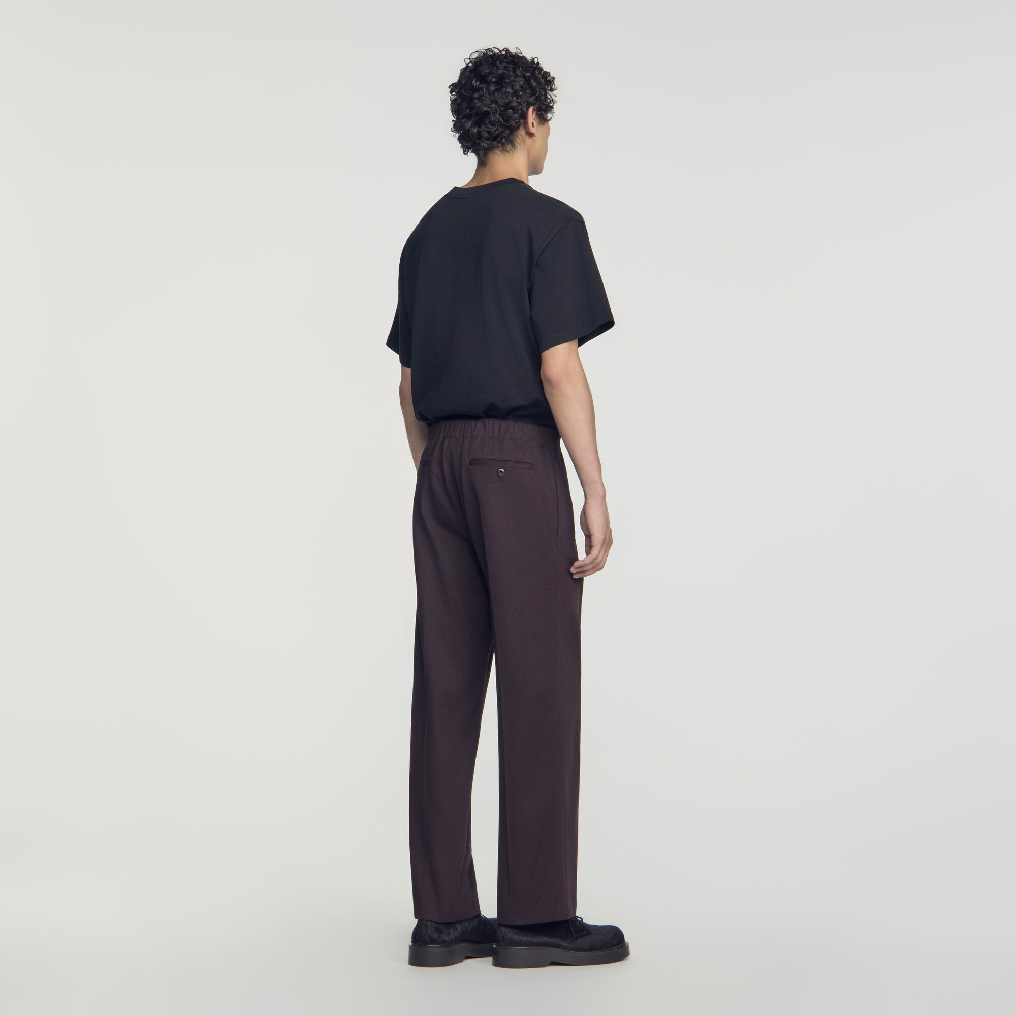 Wijdvallende katoenen broek met elastiek