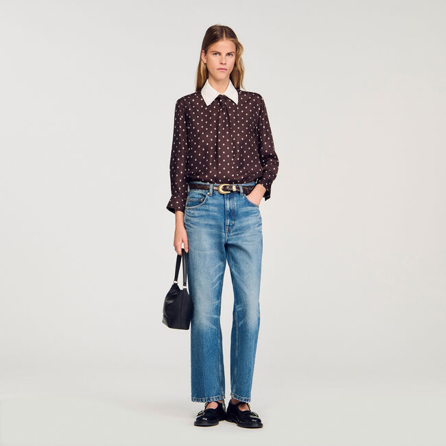 Overhemdblouse soepel met print