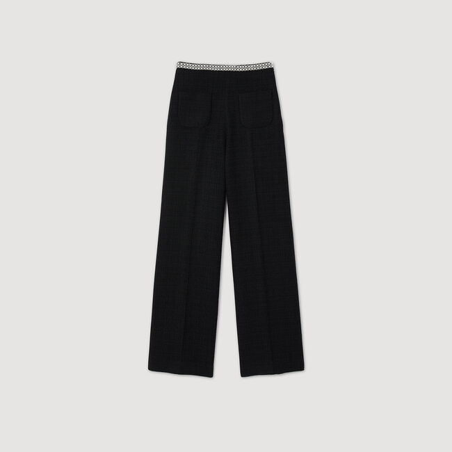 Tweed pantalon met hoge taille
