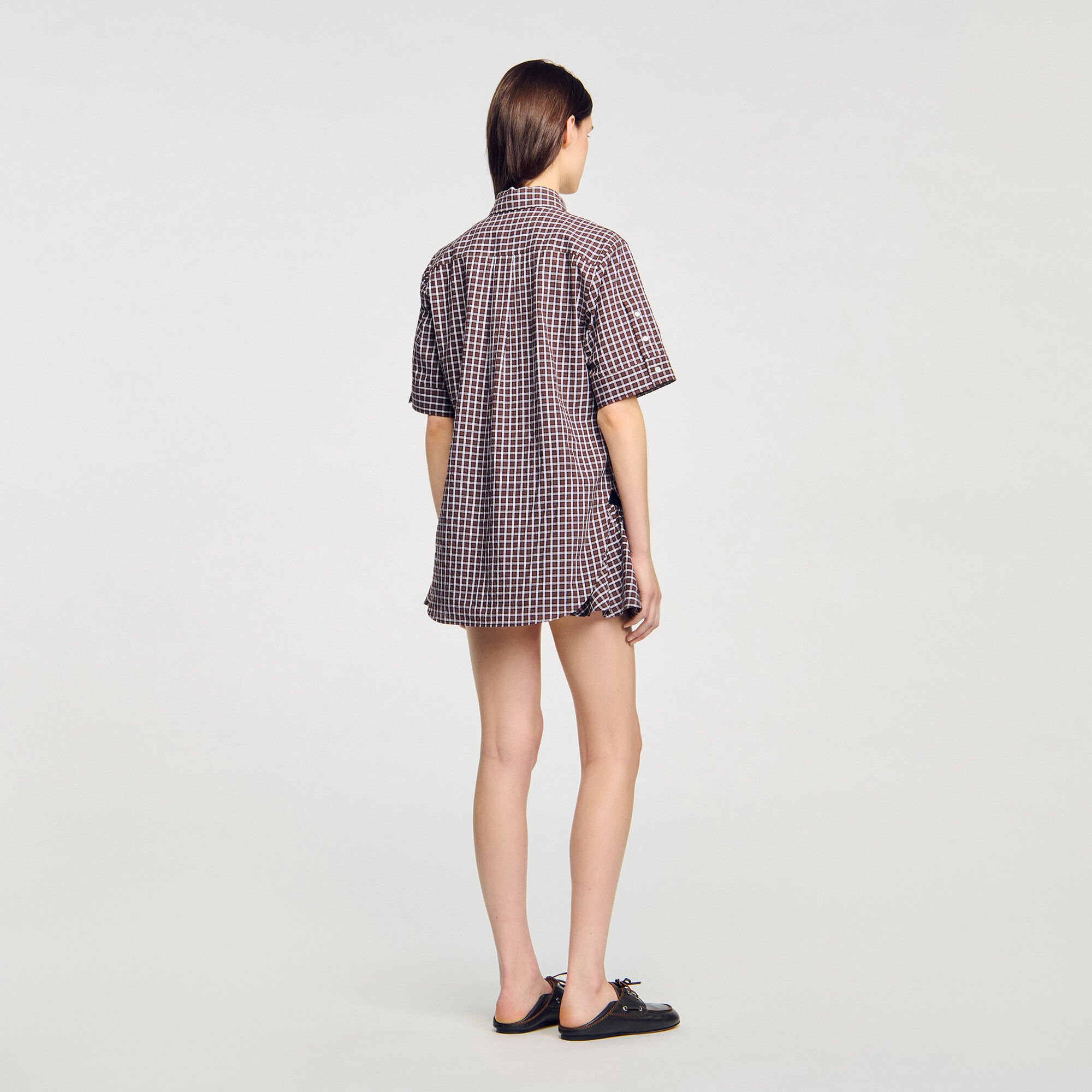 Overhemdblouse oversized geruit