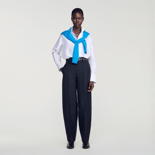 Tweed barrel broek - Vrouw | Sandro