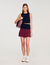 Korte geplooide bicolor rok
