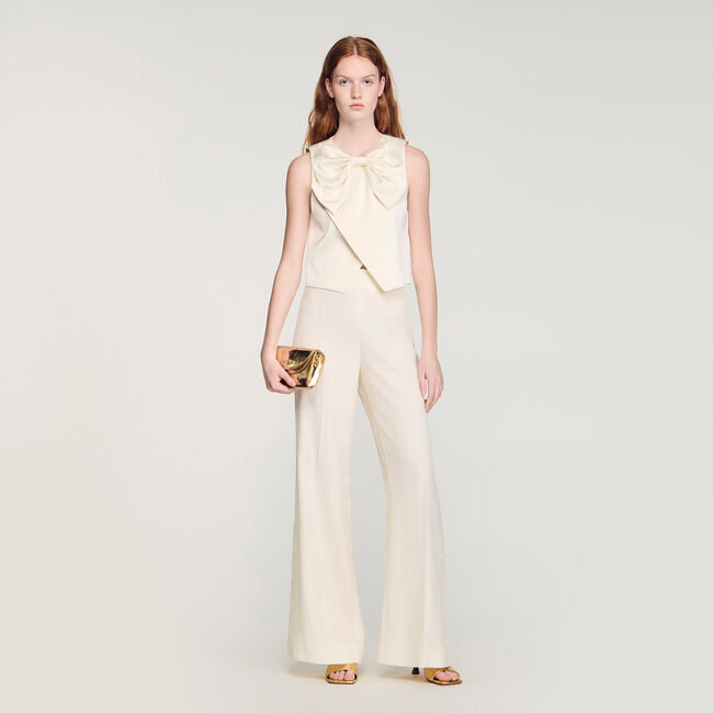 Korte top satijn met strik