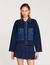 Cardigan vest met denim details