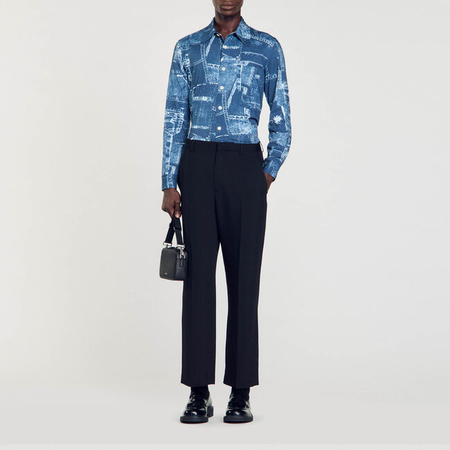 Overhemd katoen patchwork print