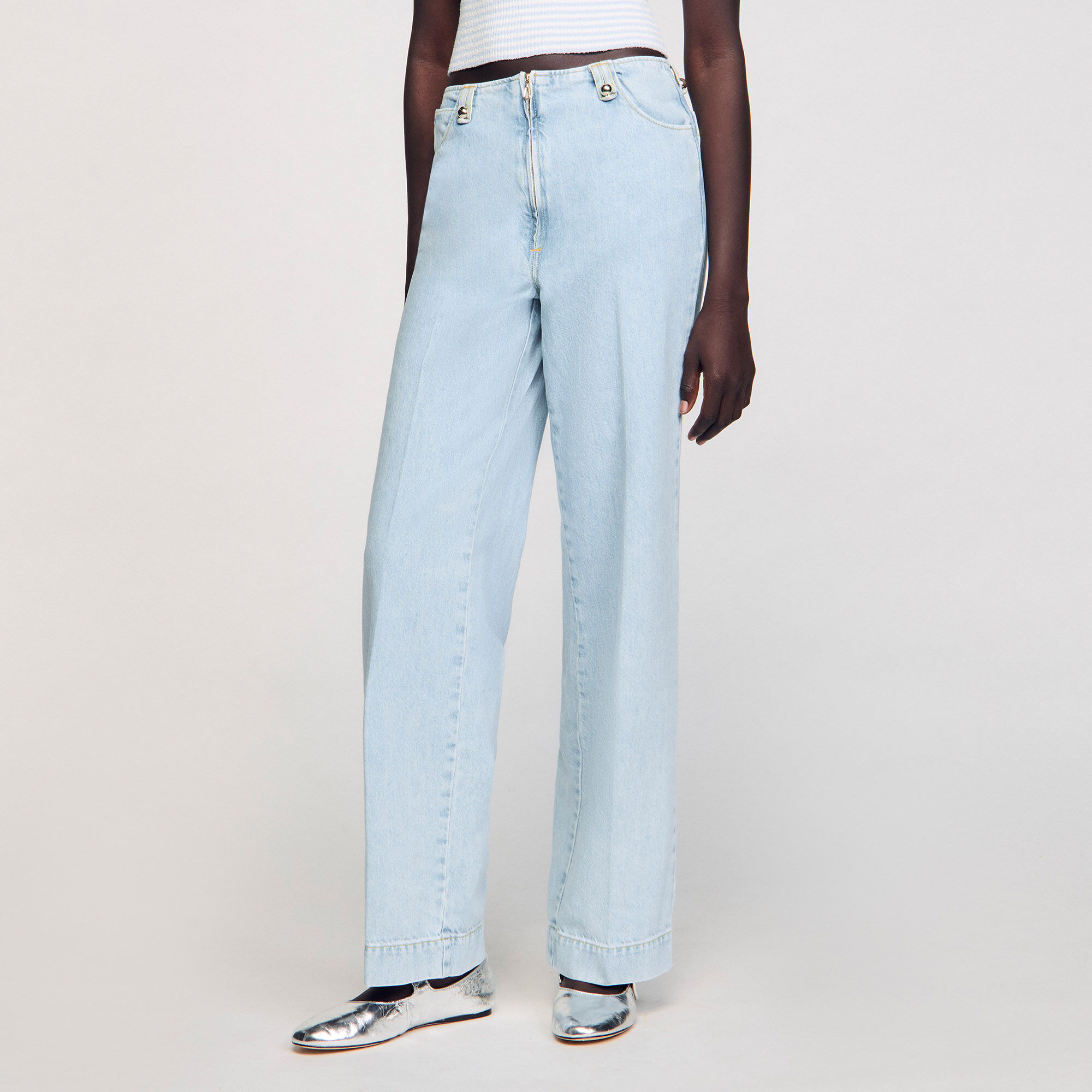 Jeans wijd stone washed