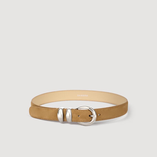 Leren riem met metalen gesp