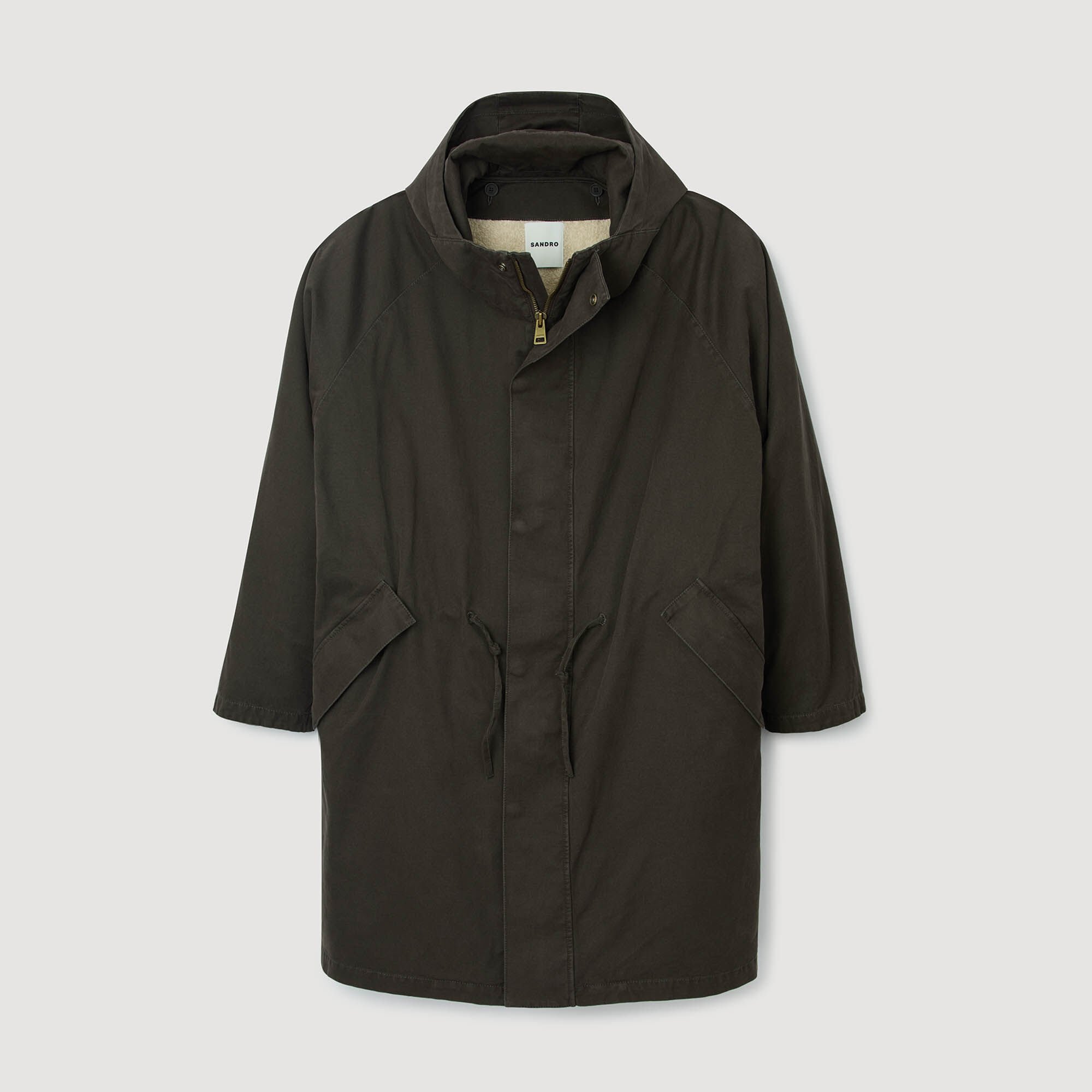 Grote parka van katoen en wol