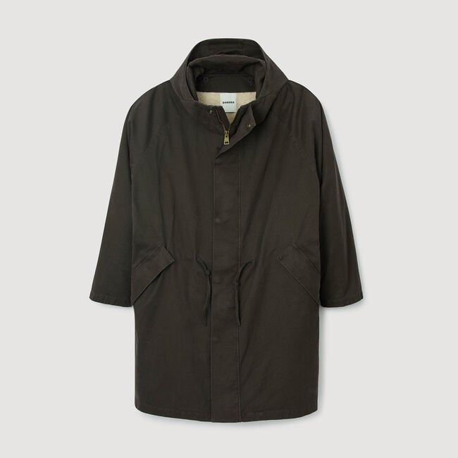 Grote parka van katoen en wol
