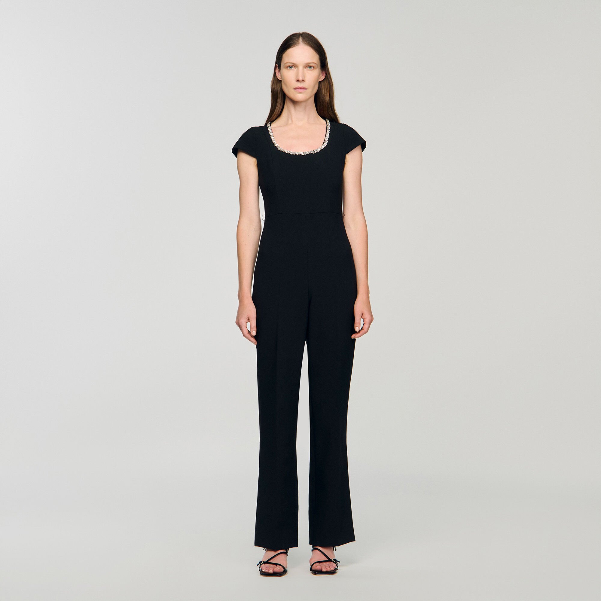 Jumpsuit met strasskraag