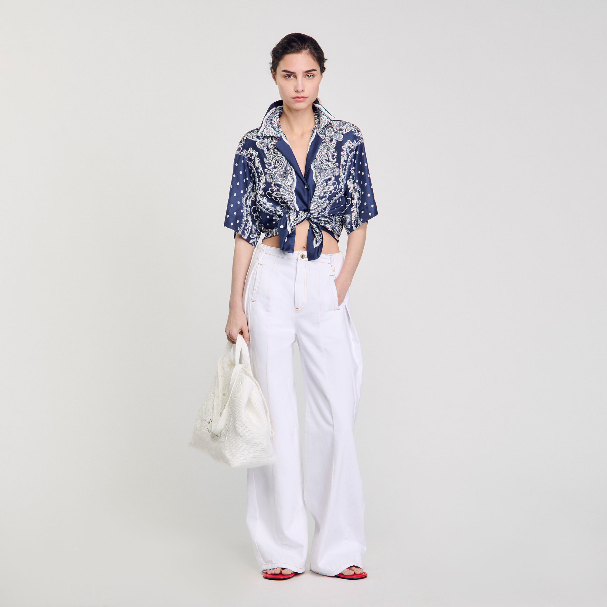 Overhemdblouse bandana print