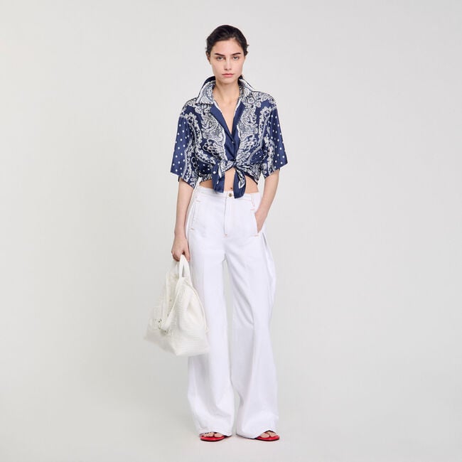 Overhemdblouse bandana print