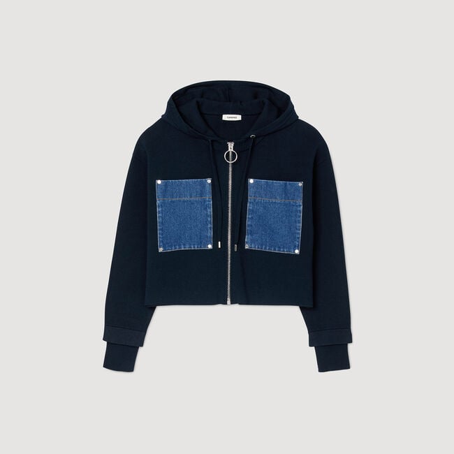 Sweatshirt gebreid en denim